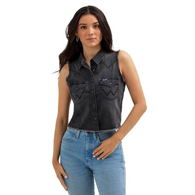 Stylish Black Denim Tank Top for Women | Wrangler - Korvel