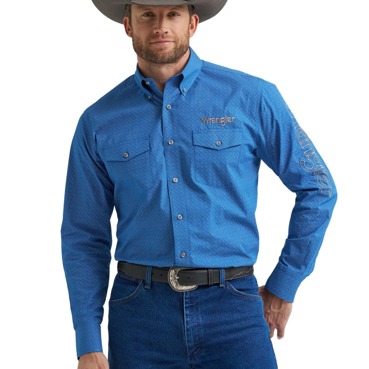 Wrangler Men's True Blue Logo Long Sleeve Shirt - Korvel