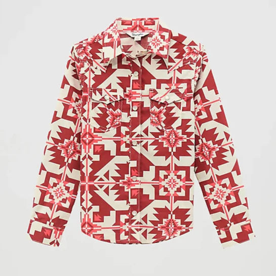 Pink Aztec Wrangler Shirt for Girls - Korvel
