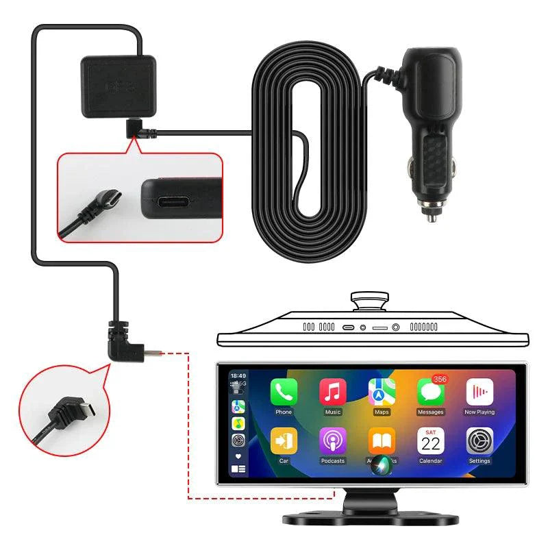 Cámara de tablero 4K de 11.26 pulgadas con doble lente y conectividad inalámbrica