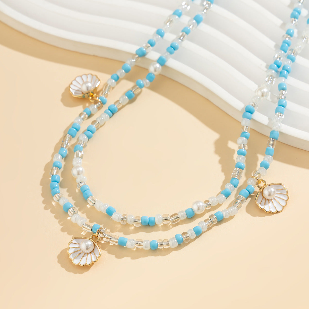 Beach Pearl Fan Shell Rice Bead Waist Chain Waist Chain Sexy Bead Body Chain - Korvel