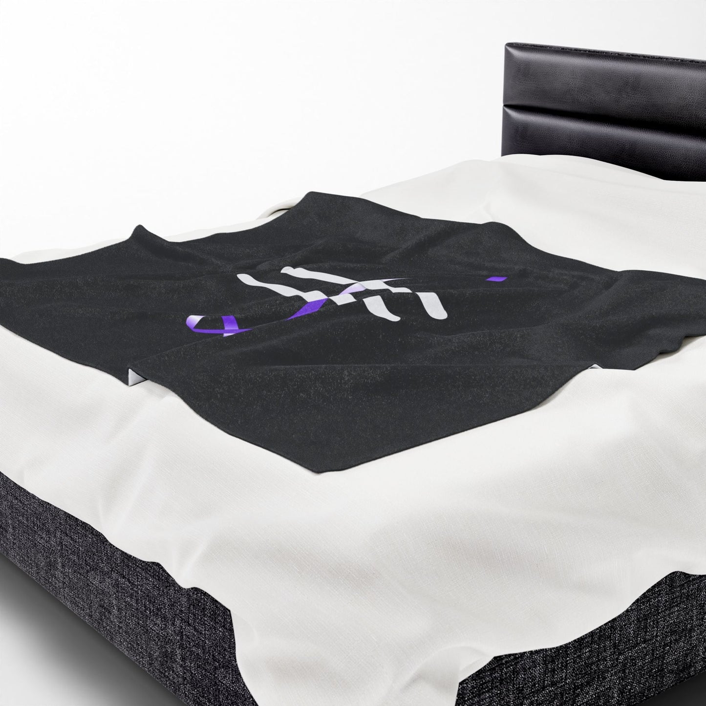 Manta de Terciopelo de Concienciación sobre la Epilepsia – Diseño de Cinta Morada