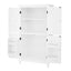Bathroom floor storage cabinet, bathroom storage unit, 4-door independent cabinet, adjustable shelf, adaptive shelf, white - Korvel