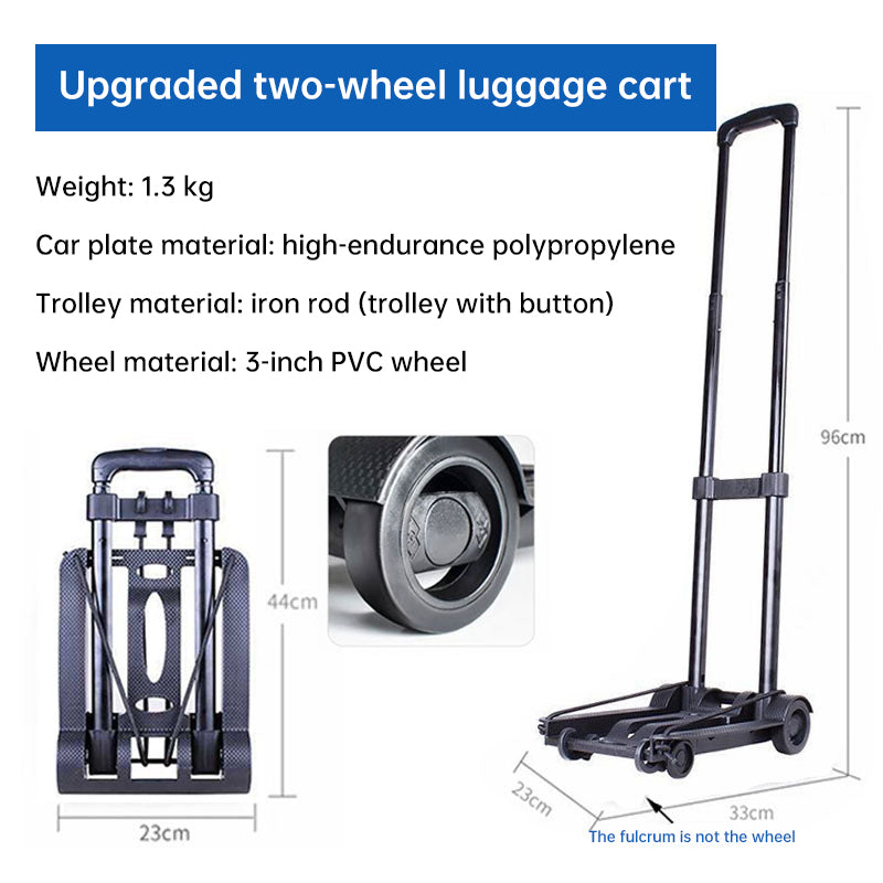 Chariot de bagages portable pliable - Compagnon de voyage polyvalent