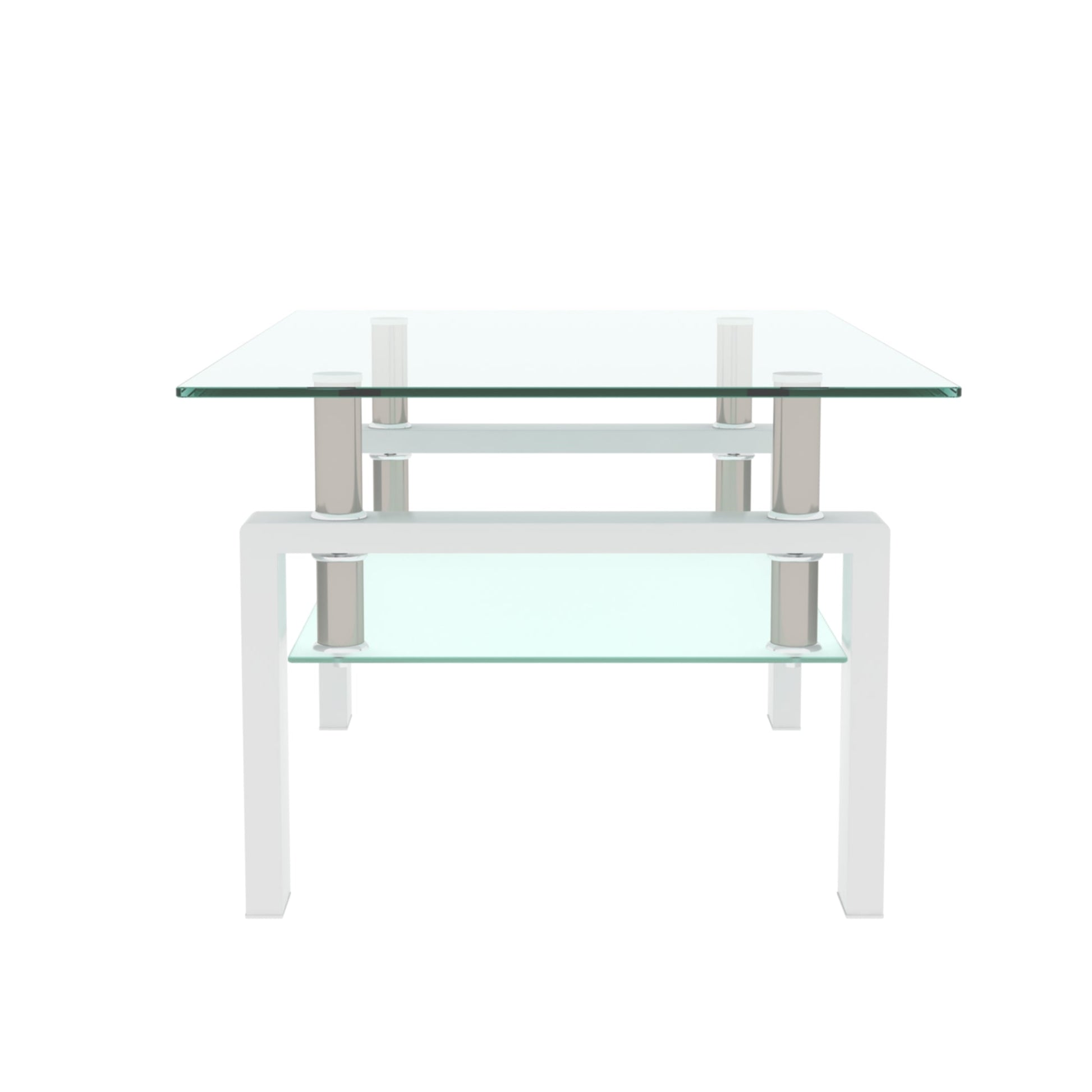 White Coffee Table Clear Coffee Table Modern Side Center Tables for Living Room Living Room Furniture - Korvel