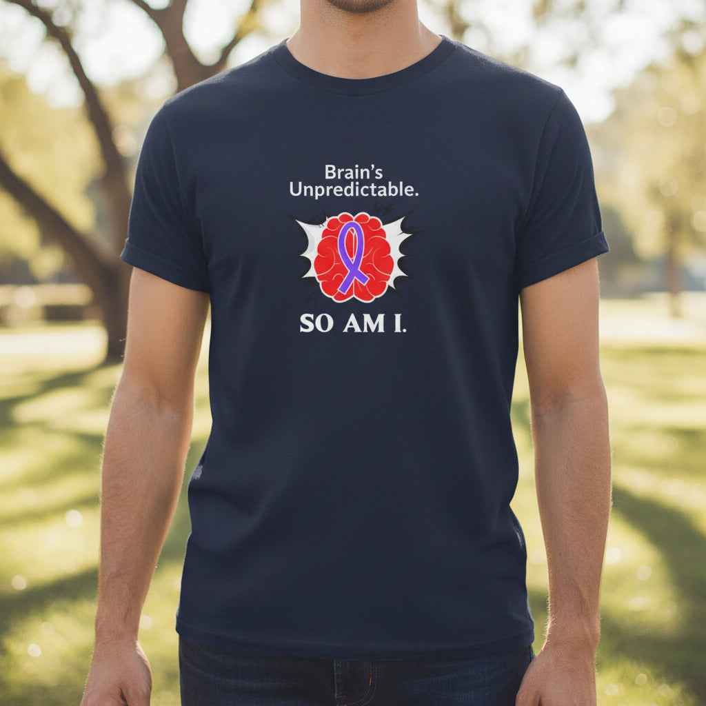 L'imprévisibilité du cerveau. Moi aussi. – T-shirt de sensibilisation à l'épilepsie