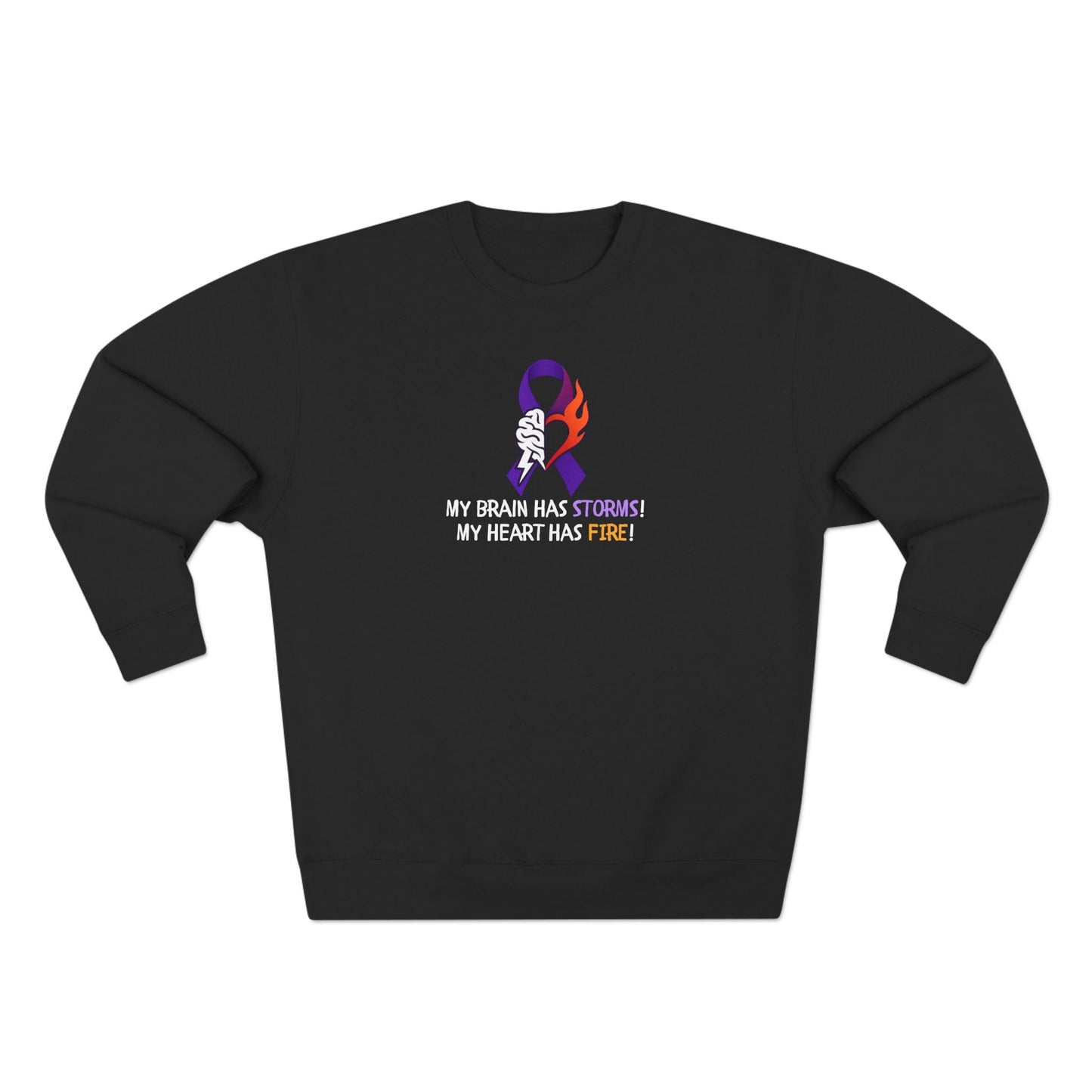 Epilepsy Awareness Unisex Sweatshirt - Brain Storms & Heart Fire
