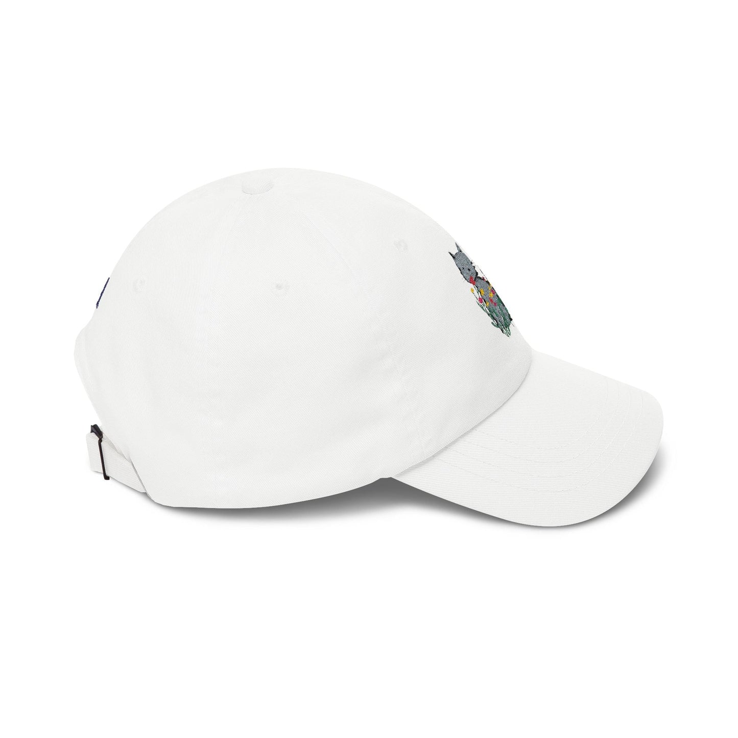 Floral Cat Embroidered Baseball Cap