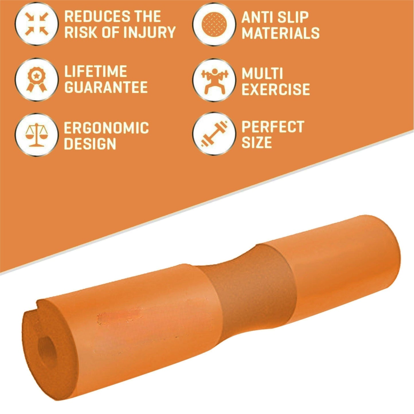 Strength Squat Pad, Comfortable Barbell Sponge for Hip, Squats and Lunges Orange barbell mat - Korvel