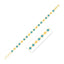 14k Yellow Gold Turquoise Geometric Chain Bracelet