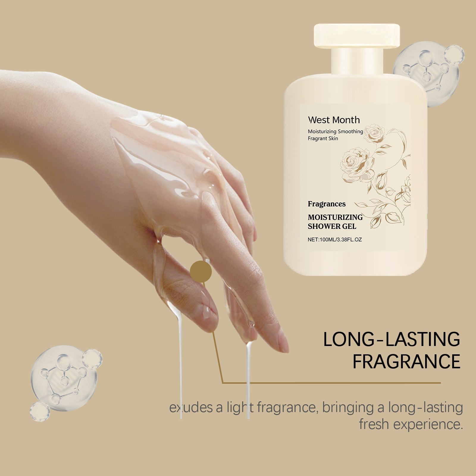 Perfumed Moisturizing Body Wash Gently Cleanses Skin, Soft, Moist, Refreshing And Fragrant - Korvel