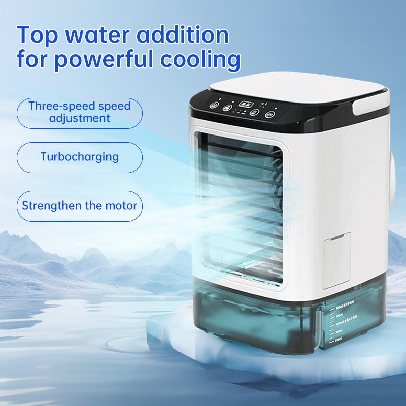 3-speed Portable Mini Air Cooler (900ML Tank) - Fan & Humidifier. For bedroom/office. - Korvel