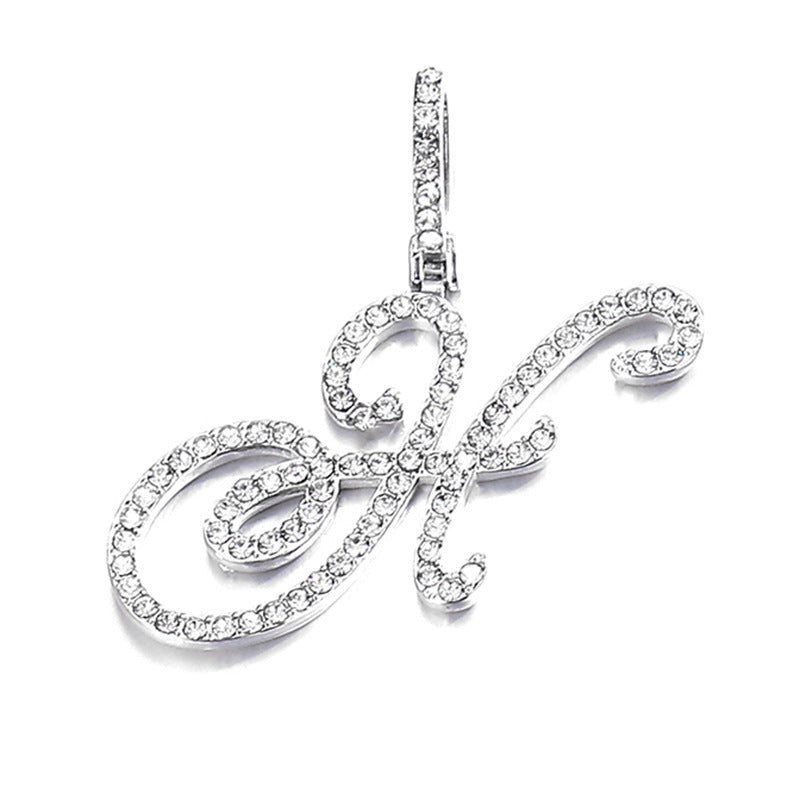 Hip Hop Grass Letter Pendant with Cuban Chain