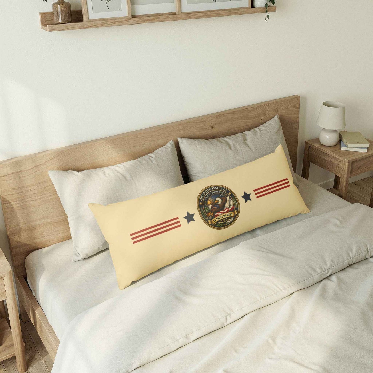 Cojín Corporal de Estados Unidos de Quedarse Aquí – “En Confianza Descansamos”