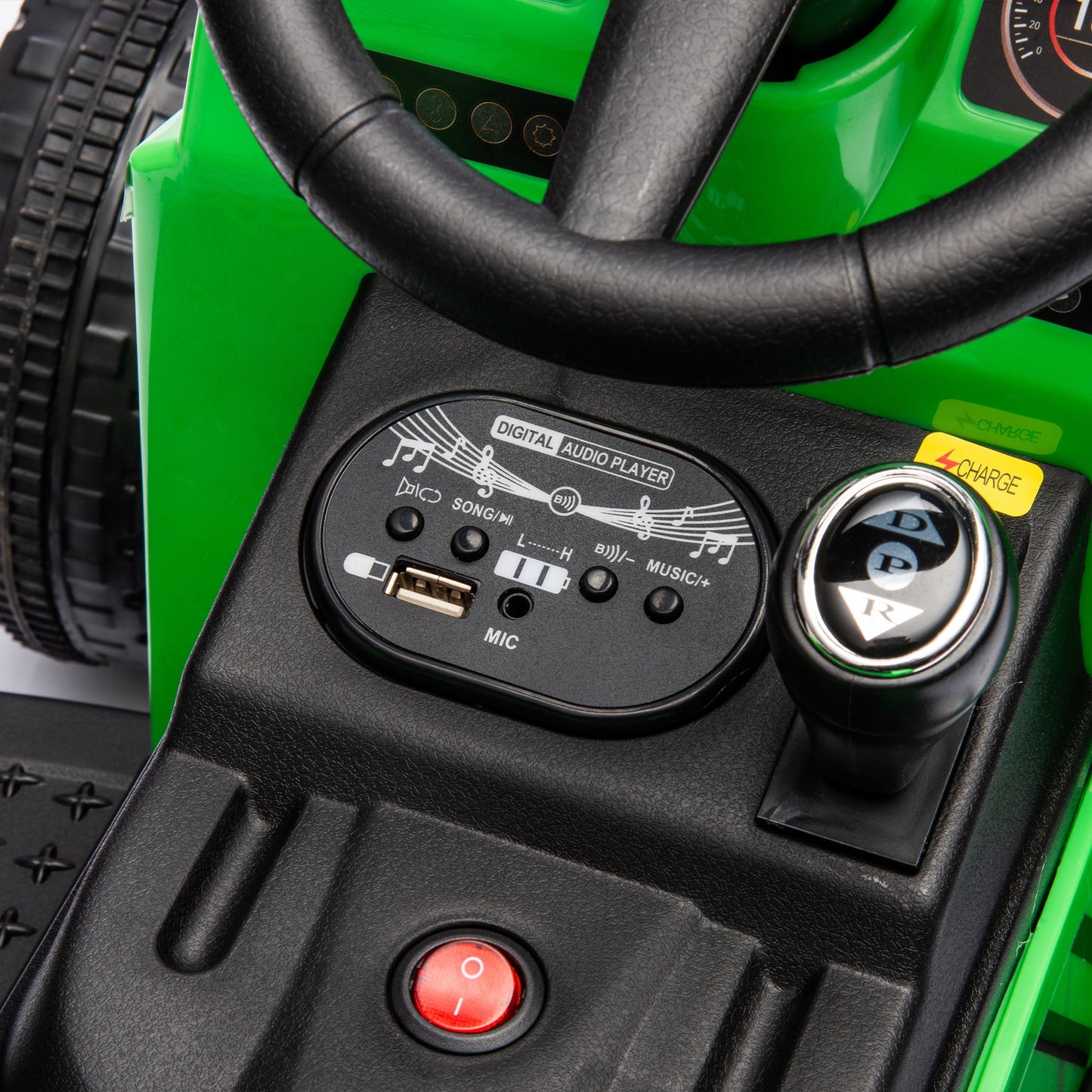 12V Electric Ride-On Tractor "Black Knight" with Detachable Tugboat