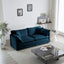 Modern Fabric Loveseat Sofa Couch for Living Room, Upholstered Large Size Deep Seat 2-Seat Sofa with 4 Pillows ,Blue Chenille - Korvel