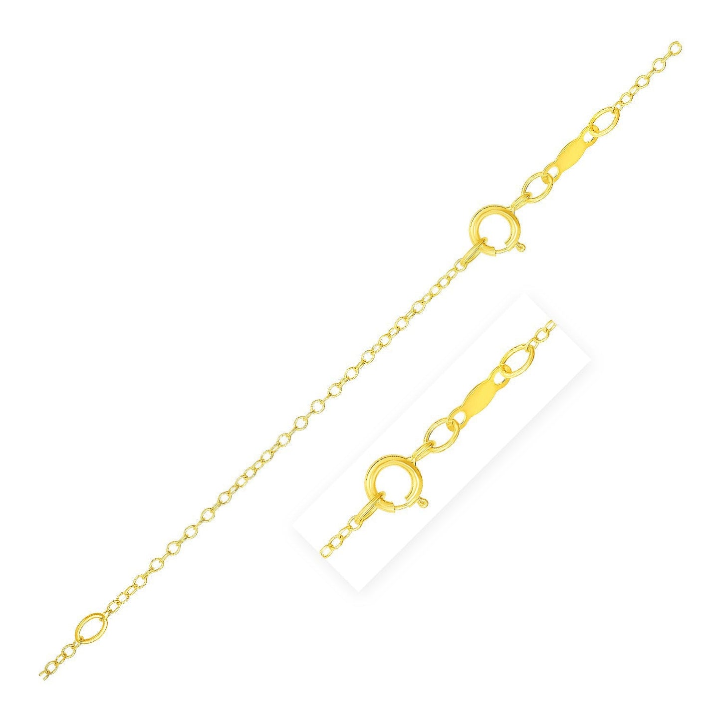 Collar de cadena extensible de cable de oro amarillo de 14k
