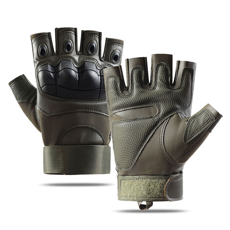 Tactical half-finger gloves men's soft shell protective microfiber special forces military fans sports cycling outdoor - Korvel