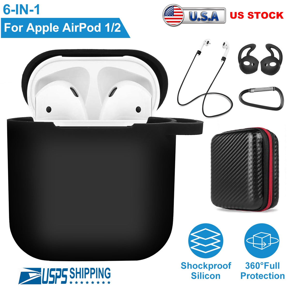 Premium Silicone Case for Apple AirPods 1 & 2