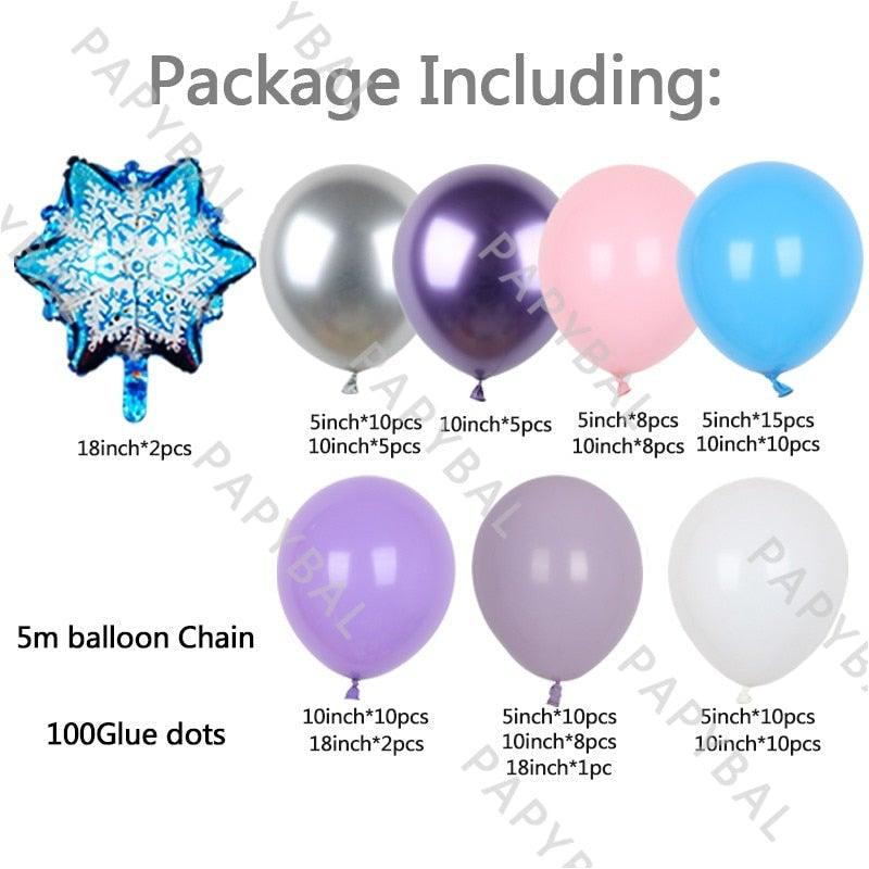 114pcs Snowflake Balloon Garland Kit - Elegant Celebration Decor