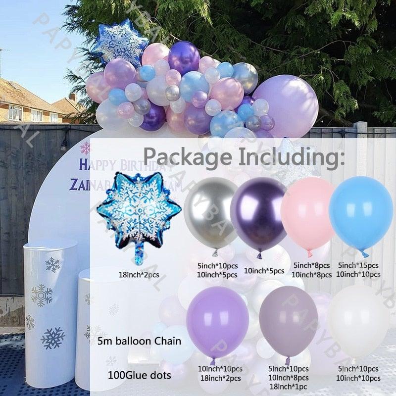 114pcs Snowflake Balloon Garland Kit - Elegant Celebration Decor