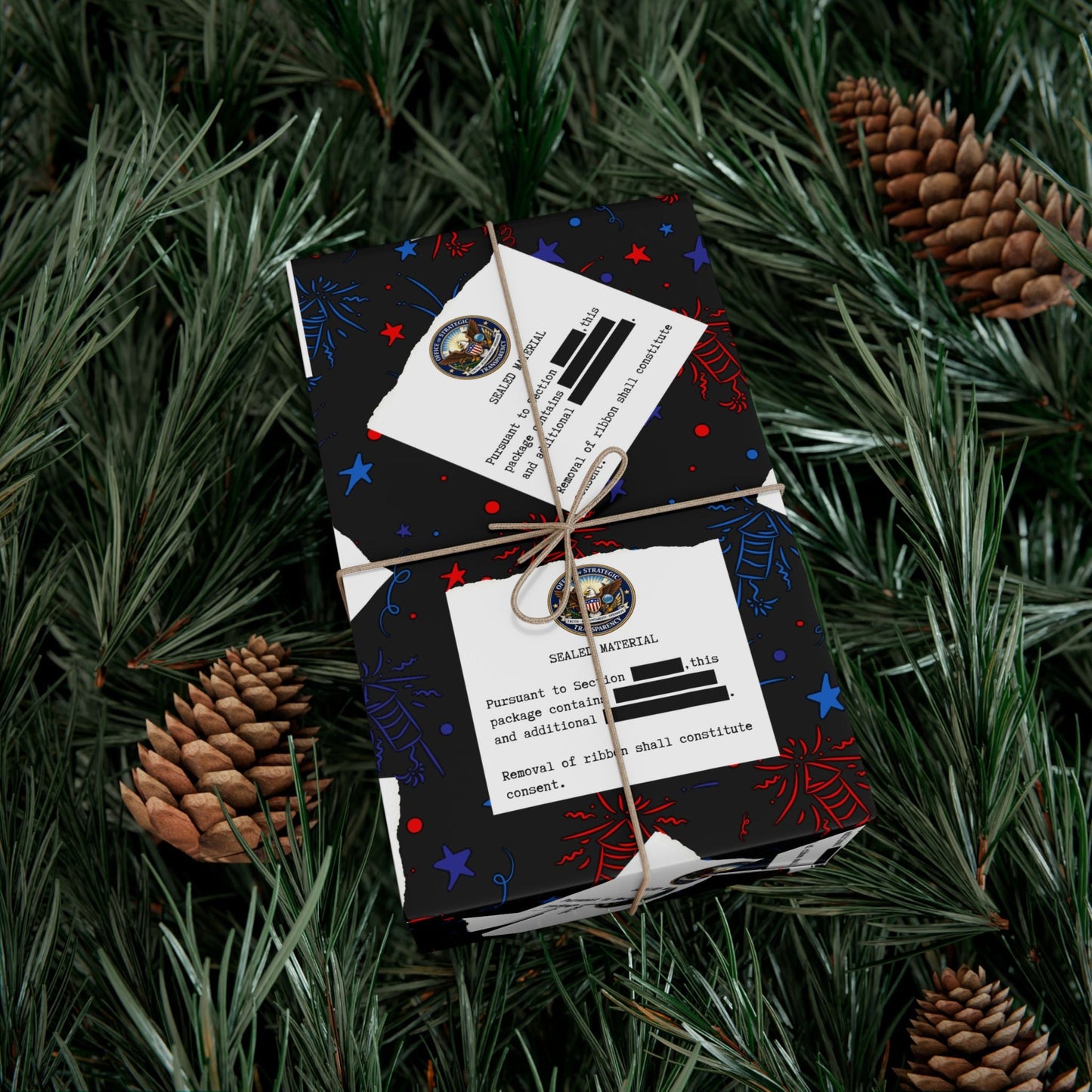 Papel de Regalo de Celebración Clasificado – Diseño de Fuegos Artificiales Patrióticos
