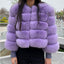 Elegant Faux Fur Patchwork Overcoat