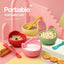 Children's Full Silicone Bowl Sucker Learning To Eat Training Meal Bowl Adsorption Baby Spoon Fork Meal Set Kindergarten Bowl Plate - Korvel