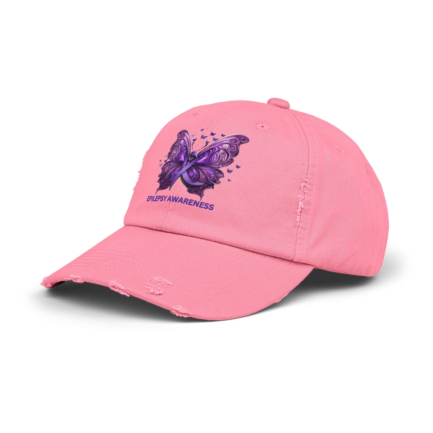 Epilepsy Butterfly Unisex Distressed Cap