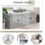 TREXM storage table with 4 doors and adjustable shelves and detachable cushioned shoe stand(Gray Wash) - Korvel