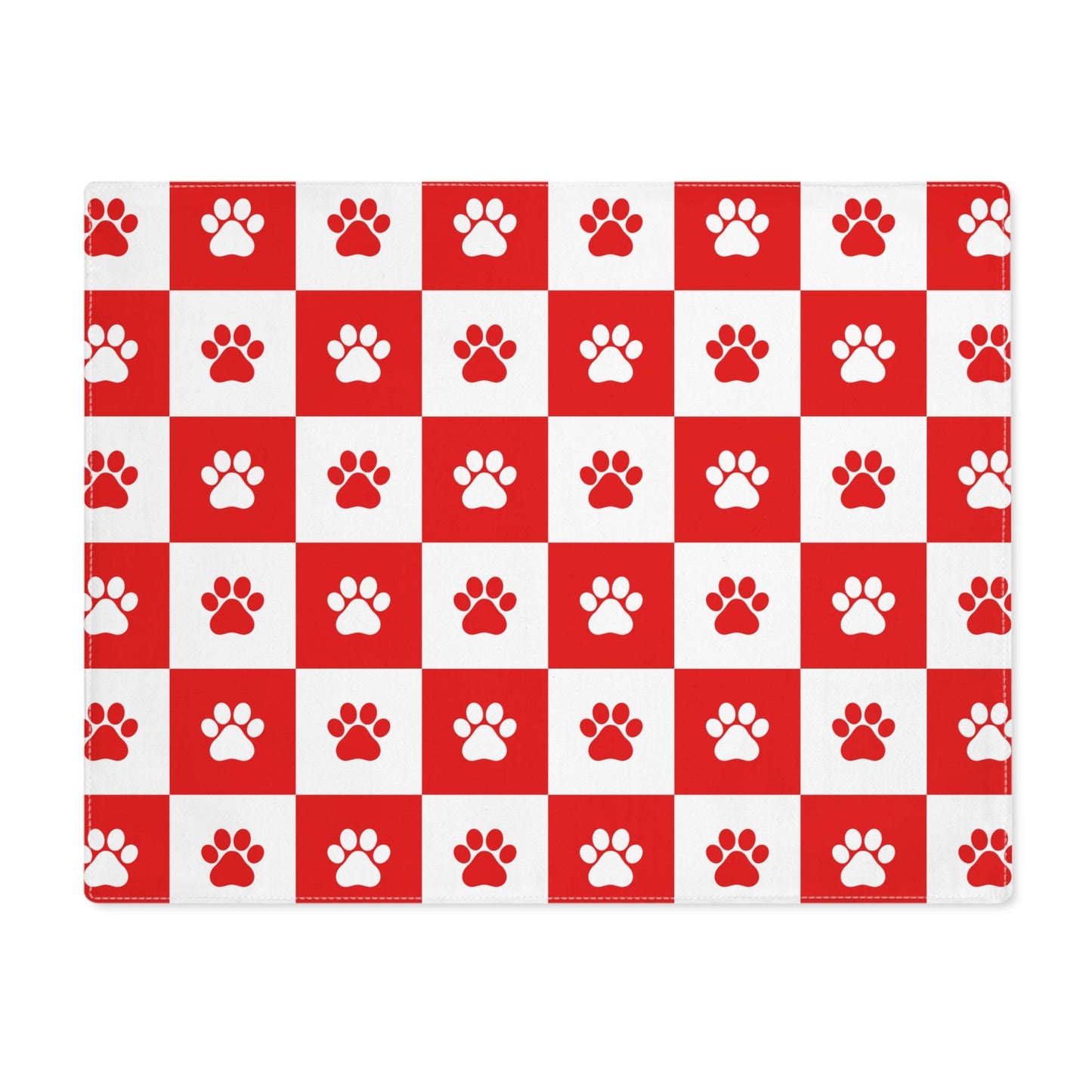 Festive Red & White Paws Dining Placemat - 1pc - Korvel