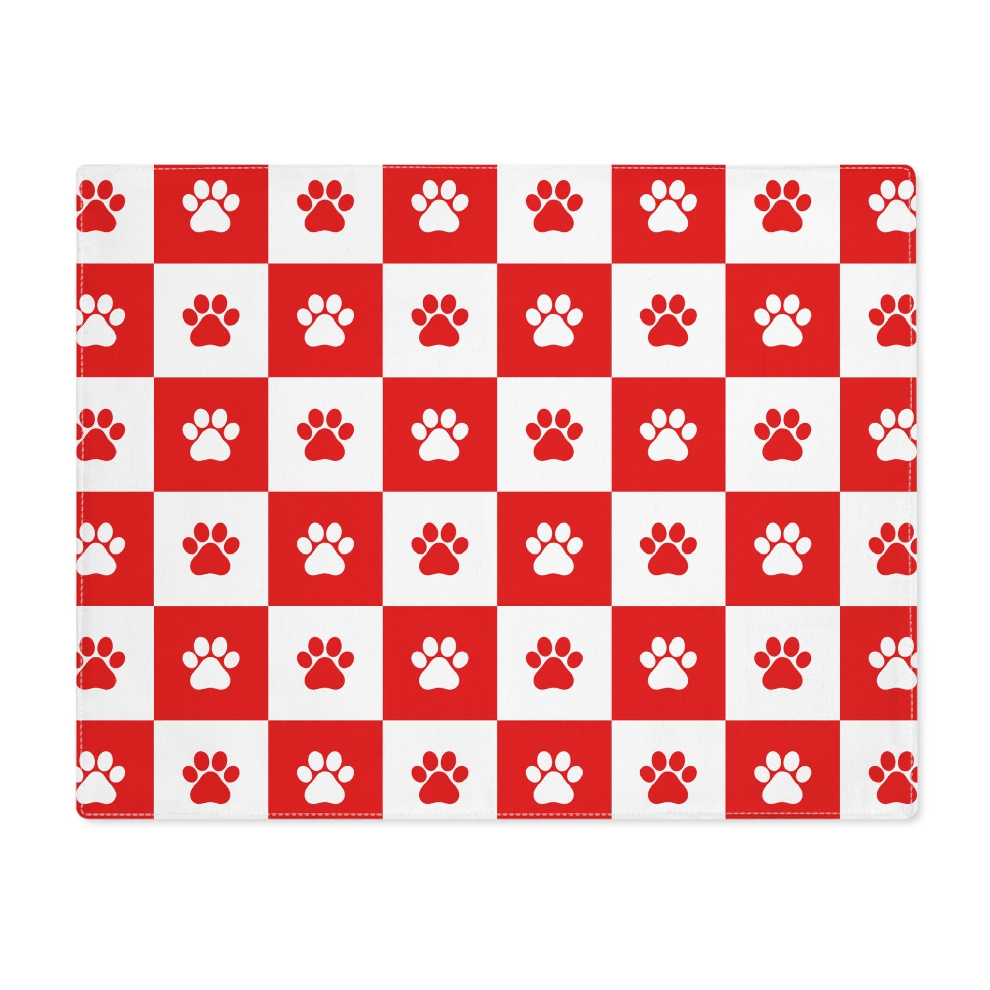 Festive Red & White Paws Dining Placemat - 1pc - Korvel