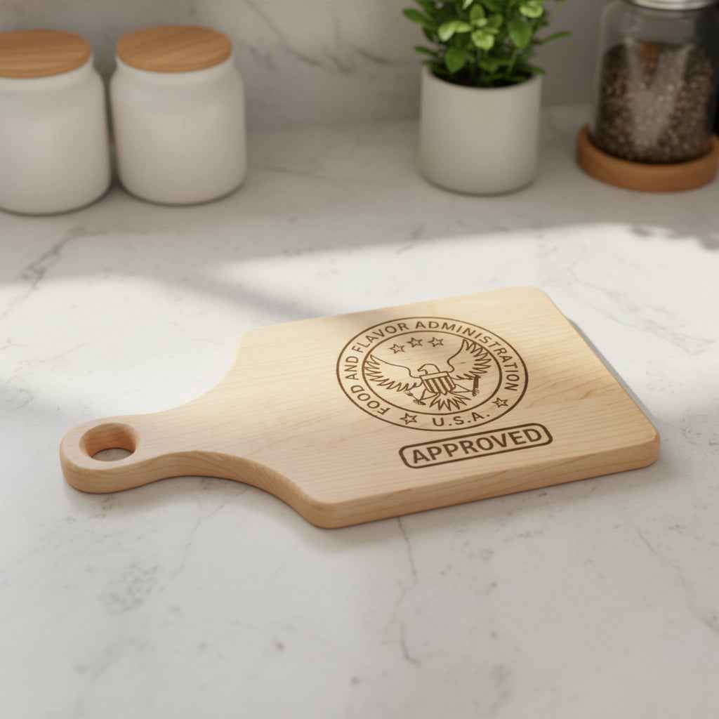 Planche à découper en bois gravée premium