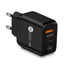 18W PD+QC3.0 fast charging charger with Type-c QC3.0 fast charging head - Korvel