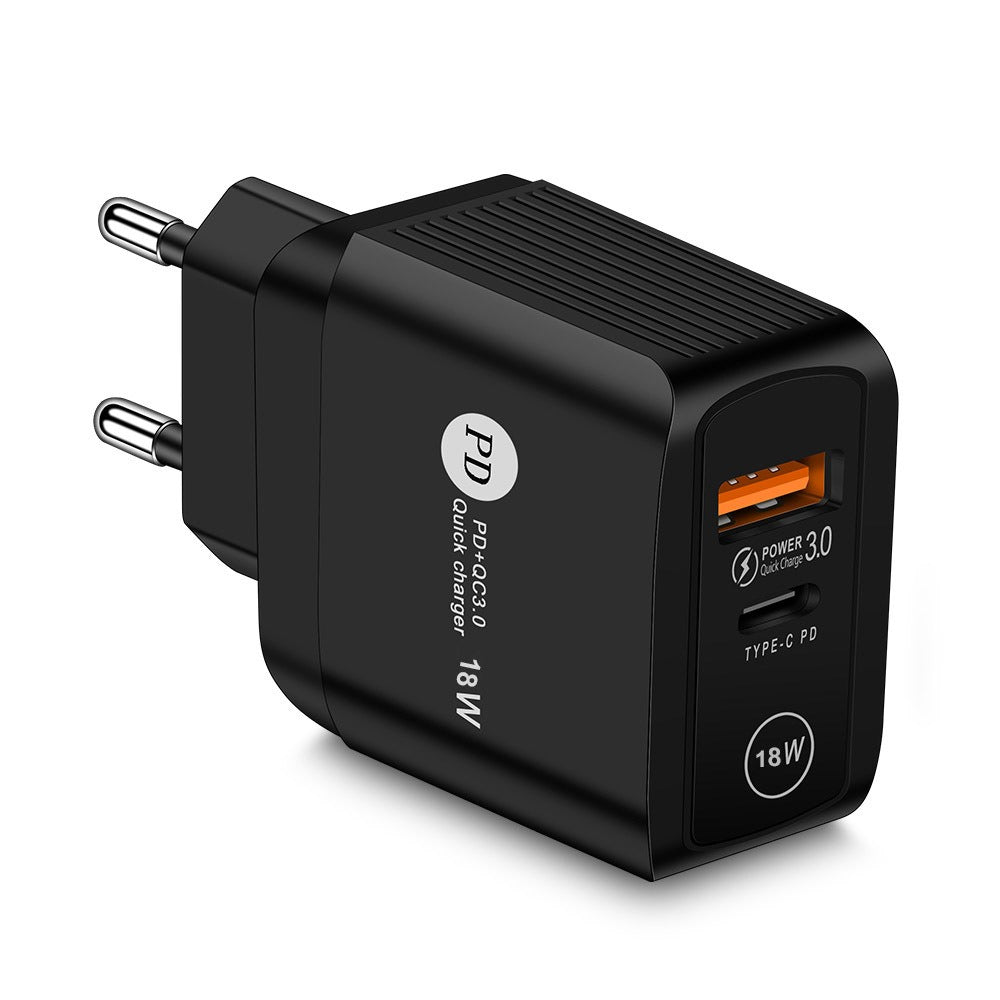 18W PD+QC3.0 fast charging charger with Type-c QC3.0 fast charging head - Korvel