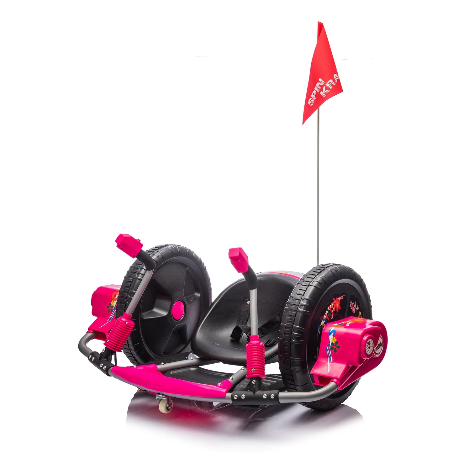 12V Kids Ride On Electric Toy,2WD,16'' exaggerated wheel,Dual handle control for 360 degree flexible steering and rotation - Korvel