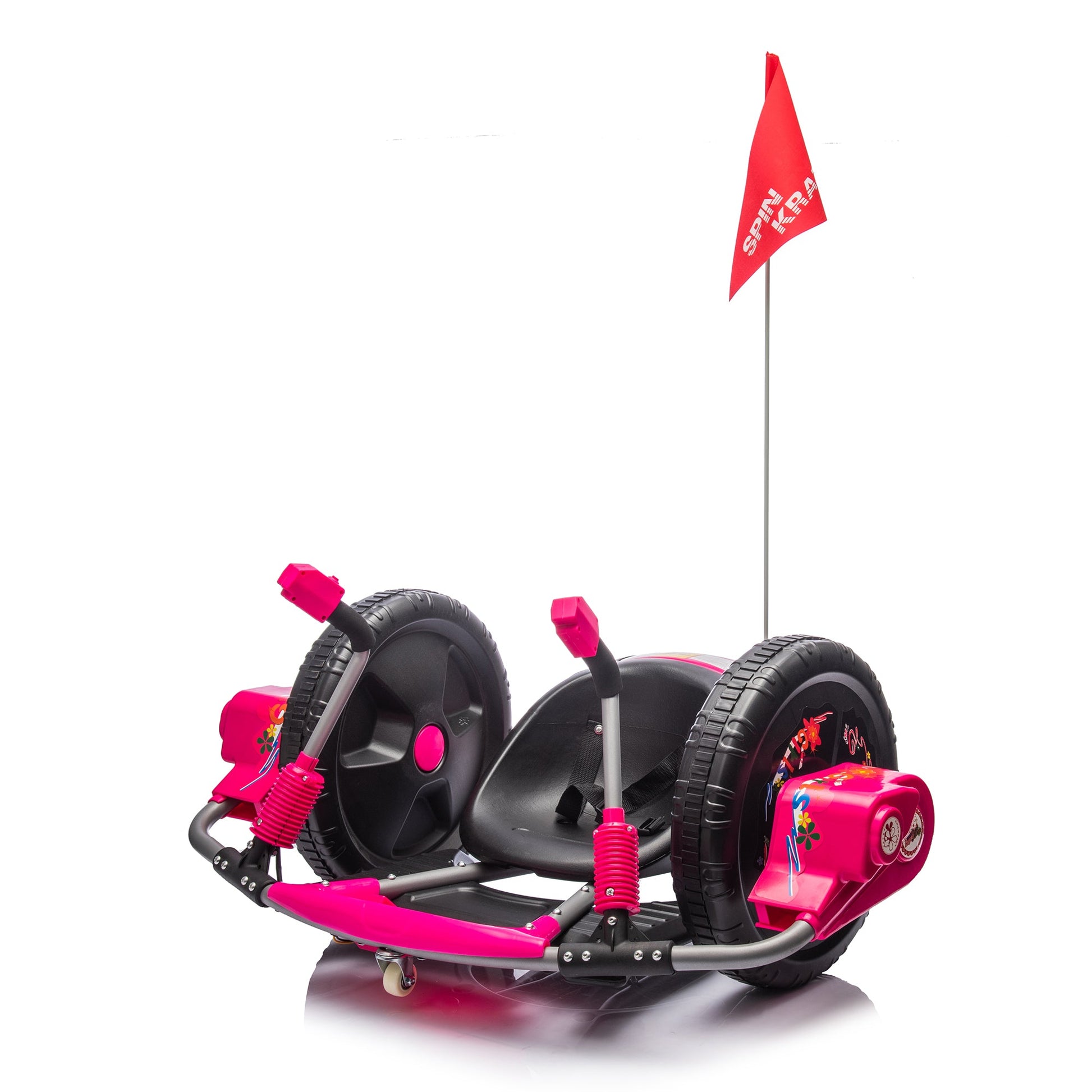 12V Kids Ride On Electric Toy,2WD,16'' exaggerated wheel,Dual handle control for 360 degree flexible steering and rotation - Korvel