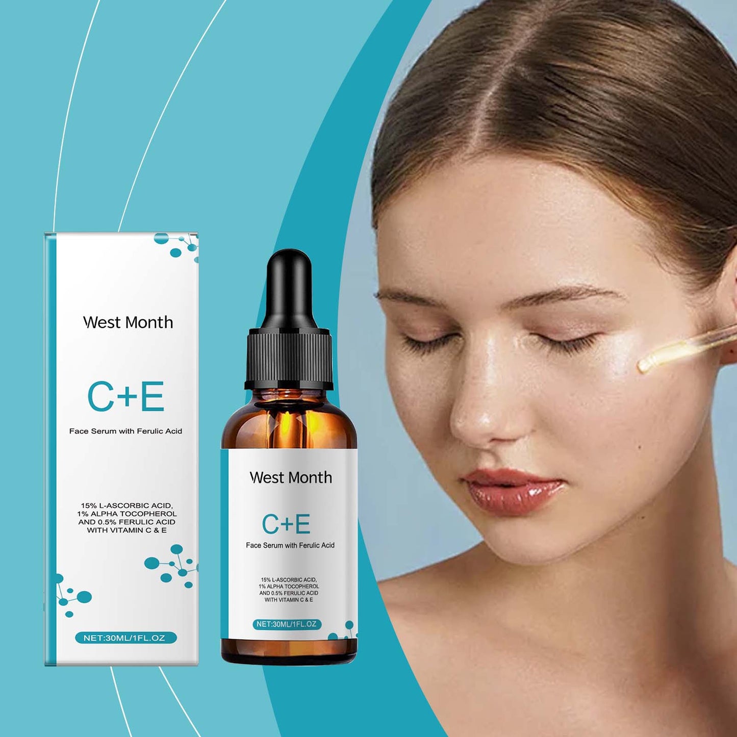 Vitamin C Facial Serum, Moisturizing, Moisturizing, Brightening And Revitalizing Skin Care - Korvel