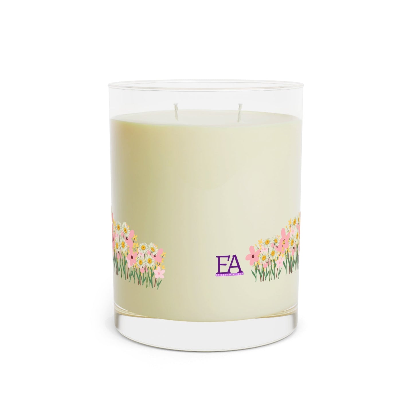 Floral Cat Glass Candle – Cozy Cat Lover Decor