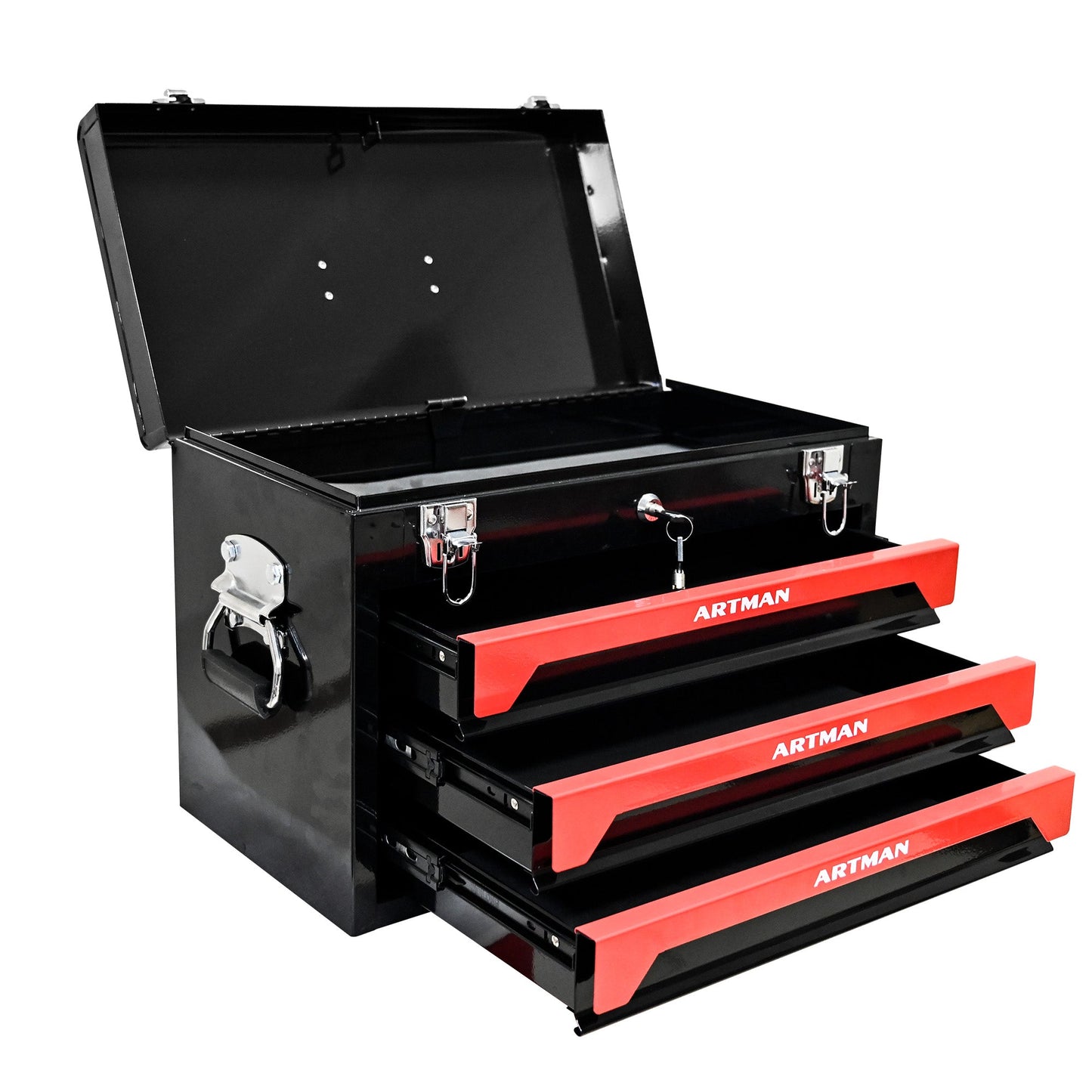 Caja de herramientas premium de 3 cajones para almacenamiento organizado