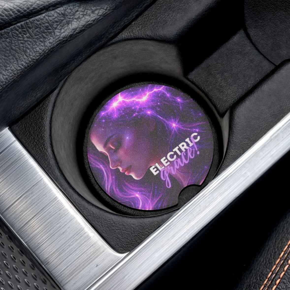 Electric Grace Epilepsy Awareness Soapstone Car Coaster