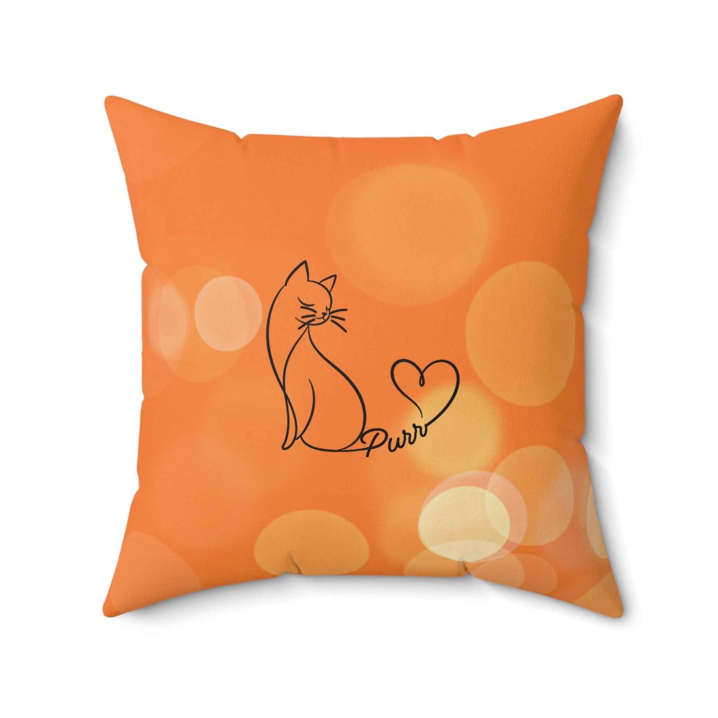 Cojín decorativo de arte lineal de gato Purr | Acento minimalista para amantes de los gatos