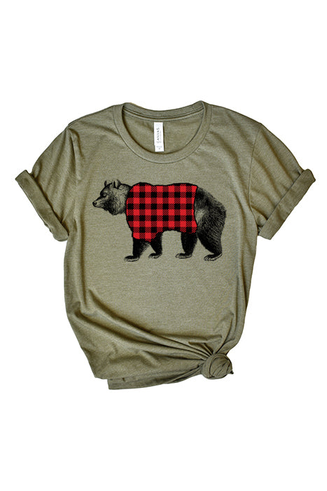 Plaid Racoon-1167 Unisex T-Shirt