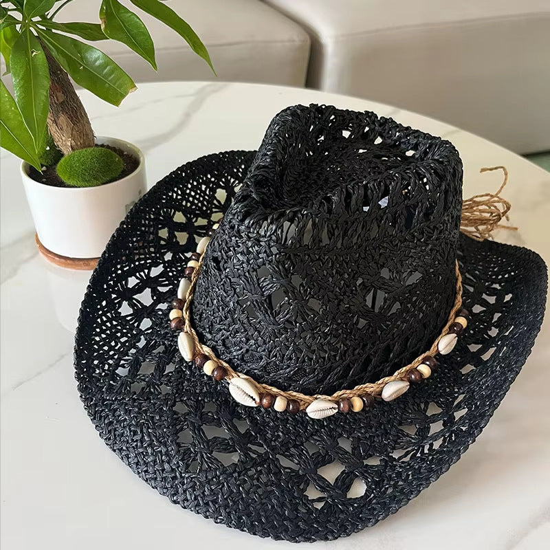 Bohemian Shell Straw Summer Beach Sun Hat