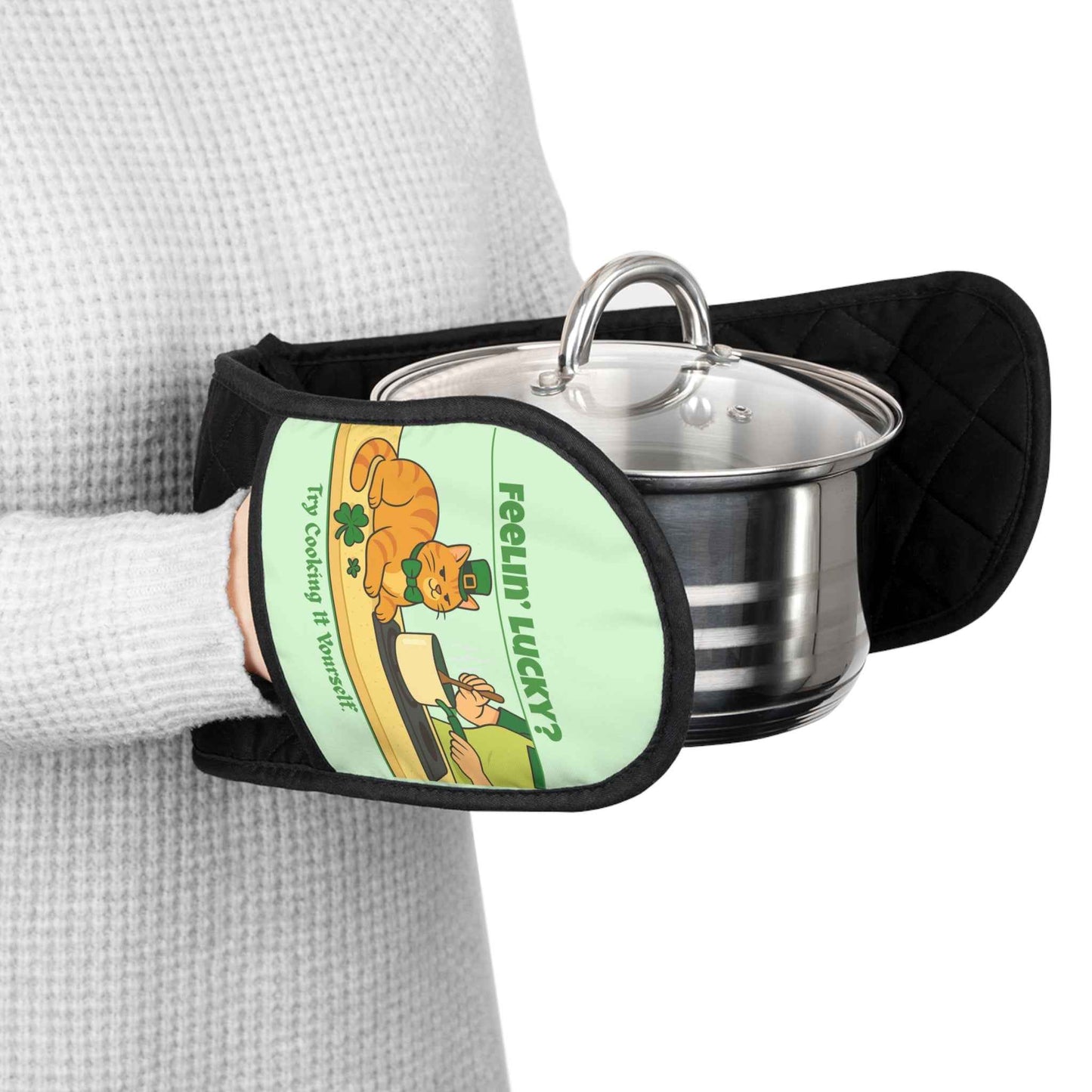 Feelin’ Lucky? St. Patrick’s Day Cat Oven Mitts