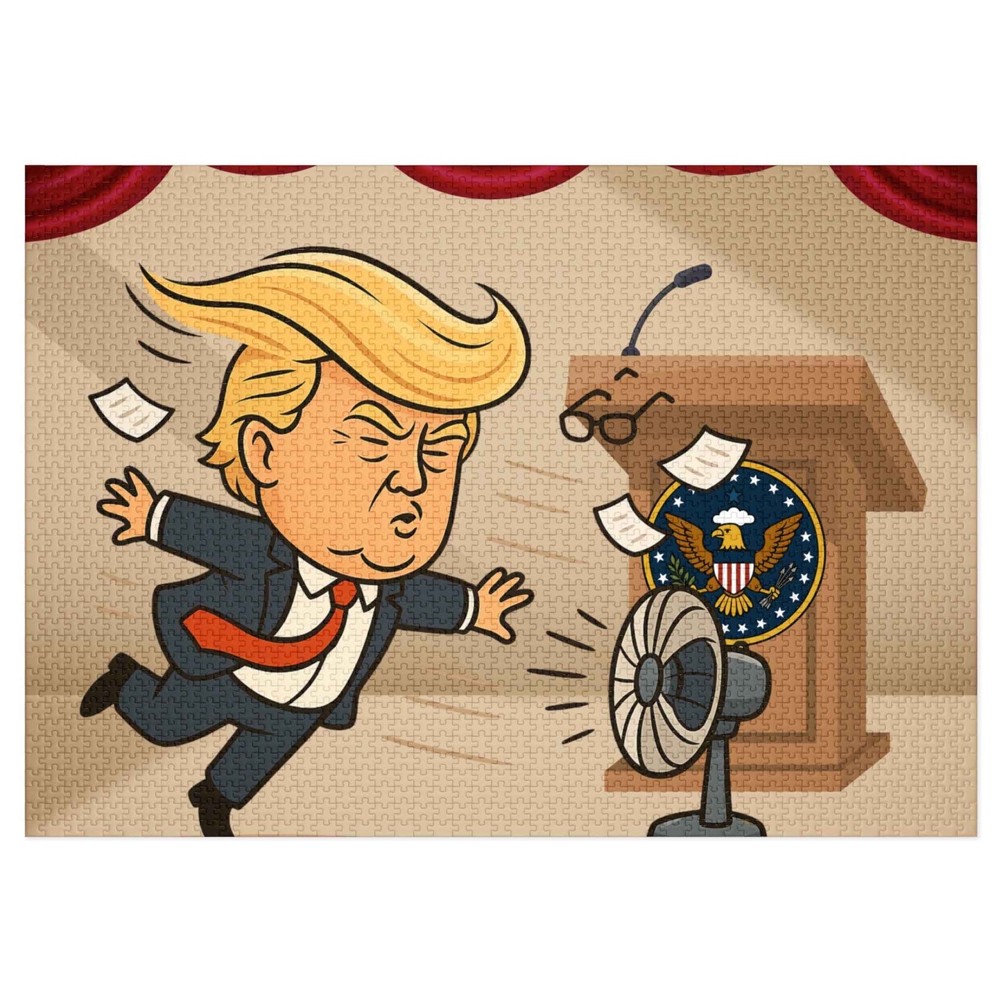 Combover Wind Tunnel Political Parody Jigsaw Puzzle
