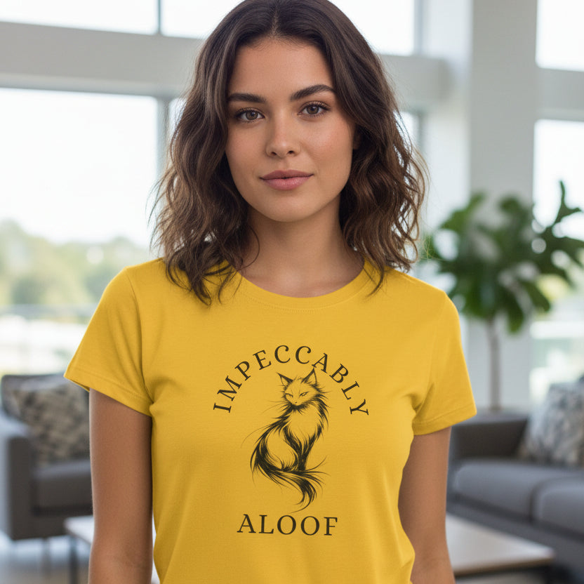 Impeccably Aloof Women’s Cat Graphic T-Shirt