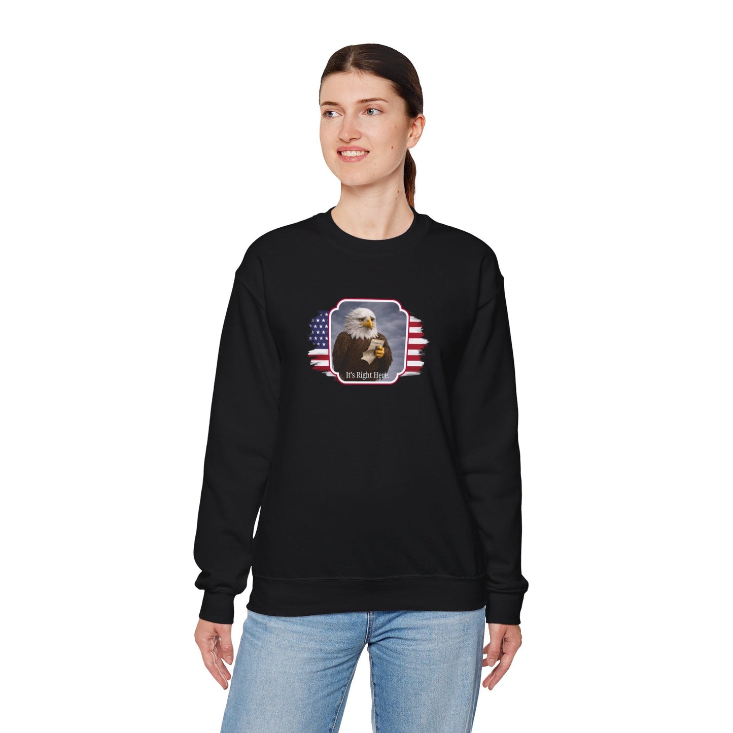 It's Right Here Political Parody Crewneck Sweatshirt