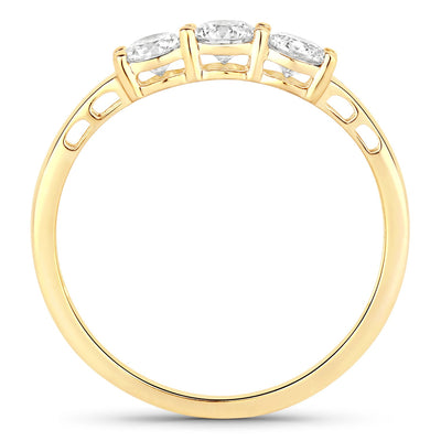 Bague de fiançailles en diamant cultivé en laboratoire de 0,51 carat en or jaune 14K