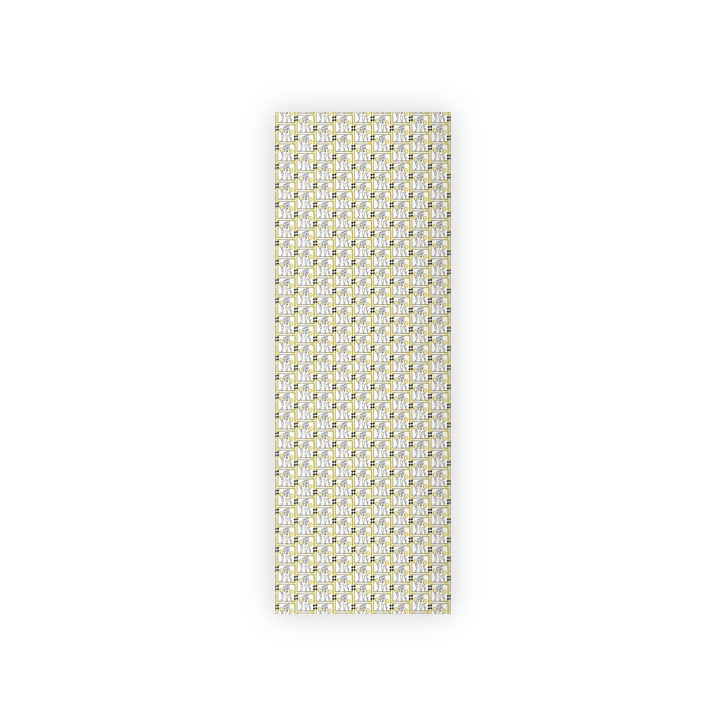 Vibrant Dog & Cat Birthday Gift Wrap - 1 Roll in Black & Yellow - Korvel